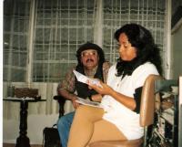 Junto al escritor Amable Fernández